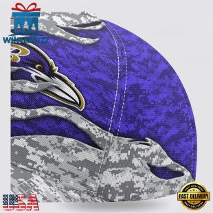 Custom Name NFL Ravens Camo US Classic Baseball Cap