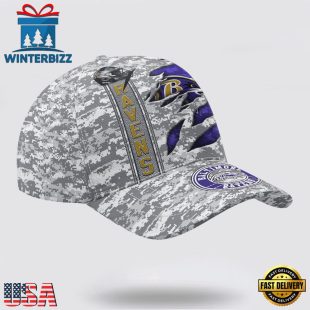 Custom Name NFL Ravens Camo US Classic Baseball Cap