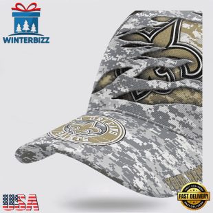 Custom Name NFL Saints Camo US Classic Baseball Cap