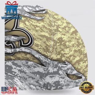 Custom Name NFL Saints Camo US Classic Baseball Cap