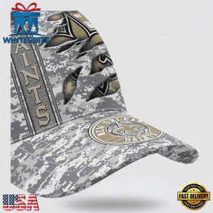 Custom Name NFL Saints Camo US Classic Baseball Cap