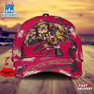 Custom Name NFL San Francisco 49ers Mascot Football Baseball Cap