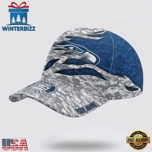 Custom Name NFL Seahawks Camo US Classic Baseball Cap