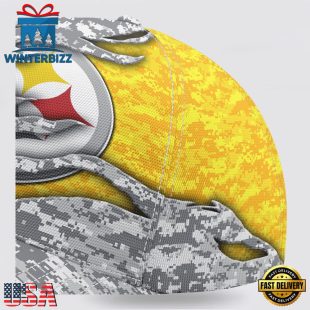 Custom Name NFL Steelers Camo US Classic Baseball Cap