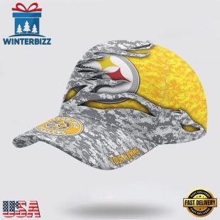 Custom Name NFL Steelers Camo US Classic Baseball Cap