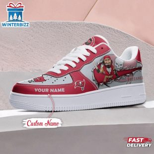Custom Name NFL Tampa Bay Buccaneers Mascot Pattern Air Force 1 Shoes