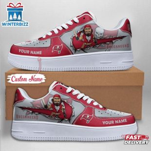 Custom Name NFL Tampa Bay Buccaneers Mascot Pattern Air Force 1 Shoes