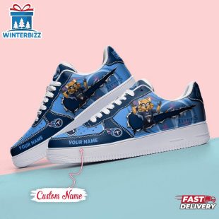 Custom Name NFL Tennessee Titans Mascot Pattern Air Force 1 Shoes