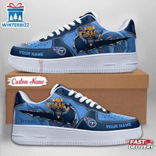 Custom Name NFL Tennessee Titans Mascot Pattern Air Force 1 Shoes