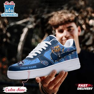 Custom Name NFL Tennessee Titans Mascot Pattern Air Force 1 Shoes
