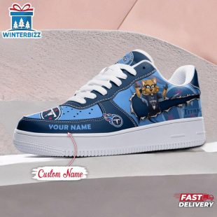 Custom Name NFL Tennessee Titans Mascot Pattern Air Force 1 Shoes