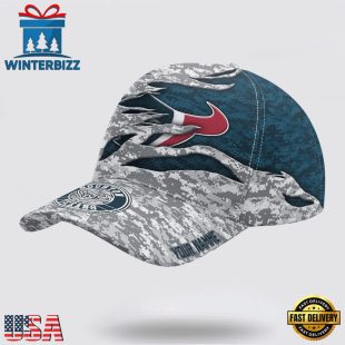 Custom Name NFL Texans Camo US Classic Baseball Cap