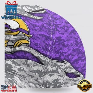 Custom Name NFL Vikings Camo US Classic Baseball Cap