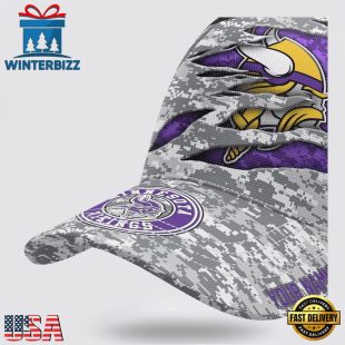 Custom Name NFL Vikings Camo US Classic Baseball Cap