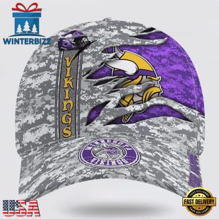 Custom Name NFL Vikings Camo US Classic Baseball Cap