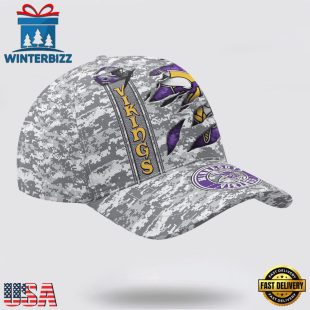 Custom Name NFL Vikings Camo US Classic Baseball Cap