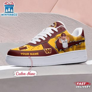 Custom Name NFL Washington Commanders Mascot Pattern Air Force 1 Shoes