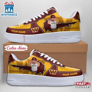 Custom Name NFL Washington Commanders Mascot Pattern Air Force 1 Shoes