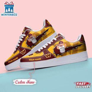 Custom Name NFL Washington Commanders Mascot Pattern Air Force 1 Shoes