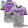 Custom Name Number And Team Arctic Camouflage Purple Front Baseball Jersey