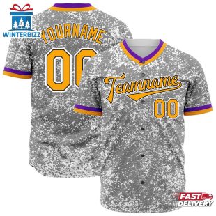 Custom Name Number And Team Arctic Camouflage Yellow Front Baseball Jersey
