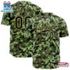 Custom Name Number And Team Army Camo Baseball Jersey