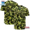 Custom Name Number And Team Army Camo Green Baseball Jersey