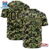 Custom Name Number And Team Army Camo Pattern Baseball Jersey