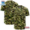 Custom Name Number And Team Army Green Camo Baseball Jersey