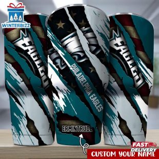 Custom Name Philadelphia Eagles NFL Logo Team Tumbler Gift For Fans