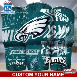 Custom Name Philadelphia Eagles NFL Sport Football Tumbler For Fans