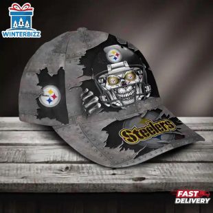 Custom Name Pittsburgh Steelers NFL Football Team Skull Baseball Cap