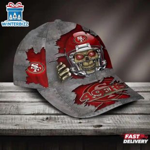 Custom Name San Francisco 49ers NFL Football Team Skull Baseball Cap