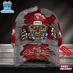 Custom Name San Francisco 49ers NFL Football Team Skull Baseball Cap