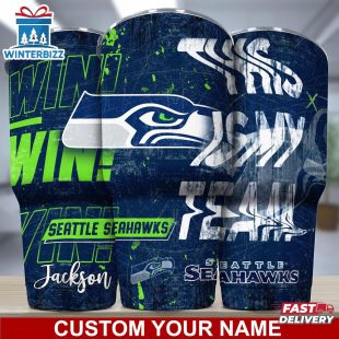 Custom Name Seattle Seahawks NFL Sport Football Tumbler For Fans