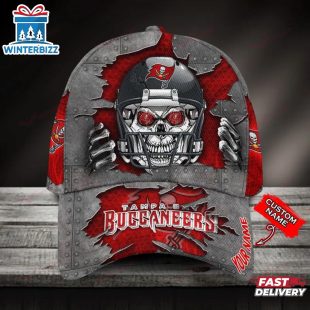 Custom Name Tampa Bay Buccaneers NFL Football Team Skull Baseball Cap