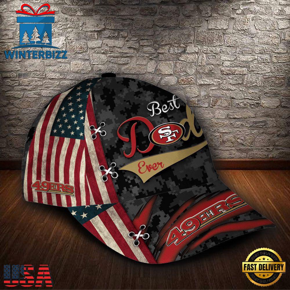 NFL Custom Name San Francisco 49Ers Best Dad USA Flag Baseball Cap Hats NFL Custom Name San Francisco 49Ers Best Dad USA Flag Baseball Cap Hats
