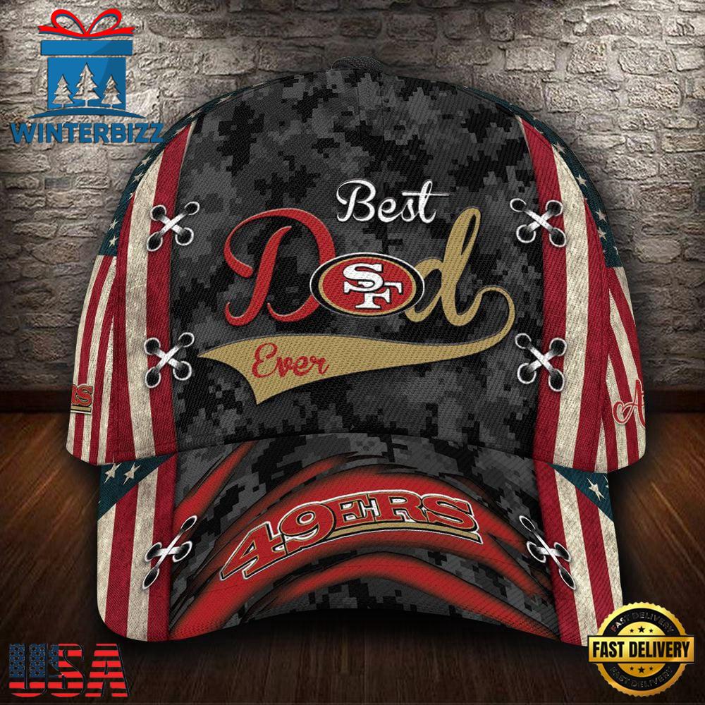 NFL Custom Name San Francisco 49Ers Best Dad USA Flag Baseball Cap Hats NFL Custom Name San Francisco 49Ers Best Dad USA Flag Baseball Cap Hats