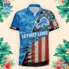 Detroit Lions US Flag Pattern Hawaiian Shirt