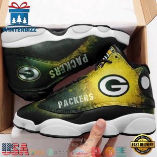 Green Bay Packer NFL Big Logo Football Team 3 Air Jordan 13 Sneaker Shoes - Gift For Fans