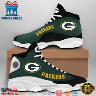 Green Bay Packers NFL Big Logo Football Team Air Jordan 13 Sneaker Shoes - Gift For Fans