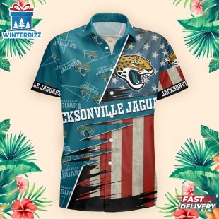 Jacksonville Jaguars US Flag Pattern Hawaiian Shirt