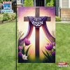 Jesus Easter Day He Is Risen Christian Cross House And Garden Flag