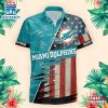 Miami Dolphins US Flag Pattern Hawaiian Shirt