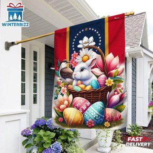 Mississippi Easter Day Bunny Eggs House And Garden Flag