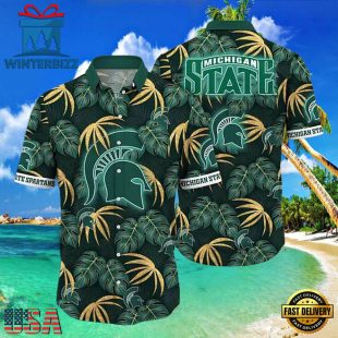 NCAA Michigan State Spartans Lush Greenery New Design Hawaiian Shirt