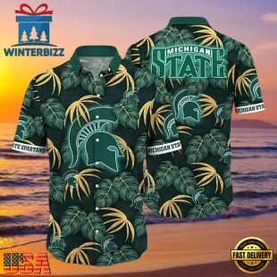 NCAA Michigan State Spartans Lush Greenery New Design Hawaiian Shirt