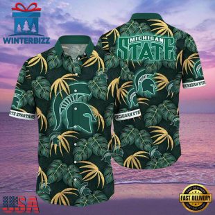 NCAA Michigan State Spartans Lush Greenery New Design Hawaiian Shirt
