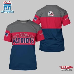 New England Patriots Logo Team All Over Print T-Shirt