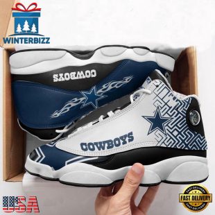 NFL Dalas Cowboys Football Team Blue Air Jordan 13 Sneaker Shoes - Gift For Fans